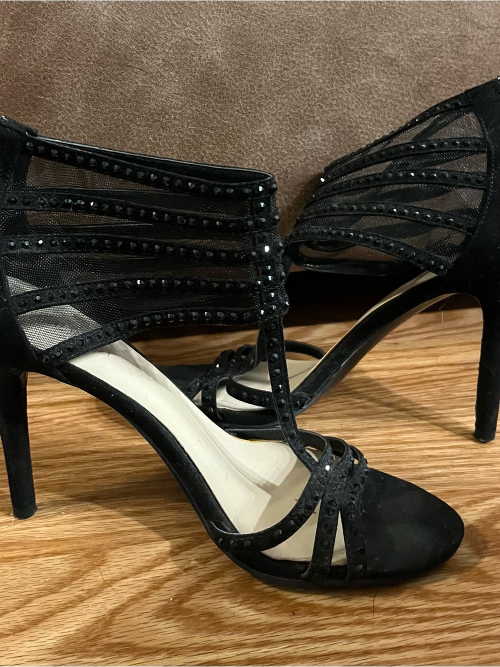 Elegant Black Strappy High Heel Sandals